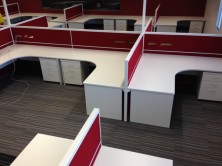 Ecotech Gable Ended 90 Degree Curved Corner Workstation. Mobile Peds.MM1 MM2 Colours